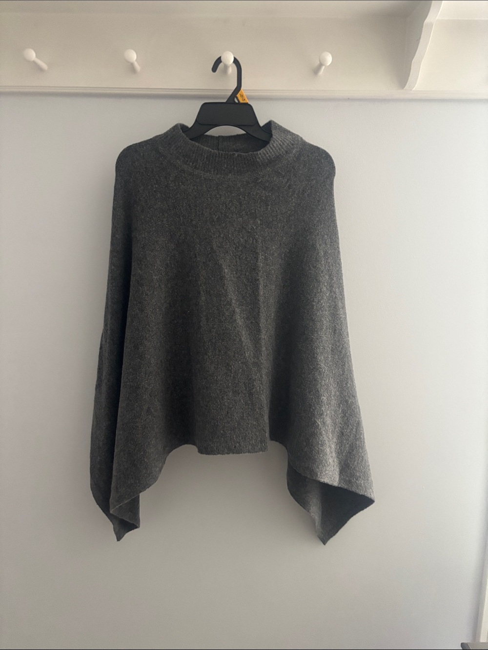 Time and Tru Charcoal Gray Knit Poncho Sweater